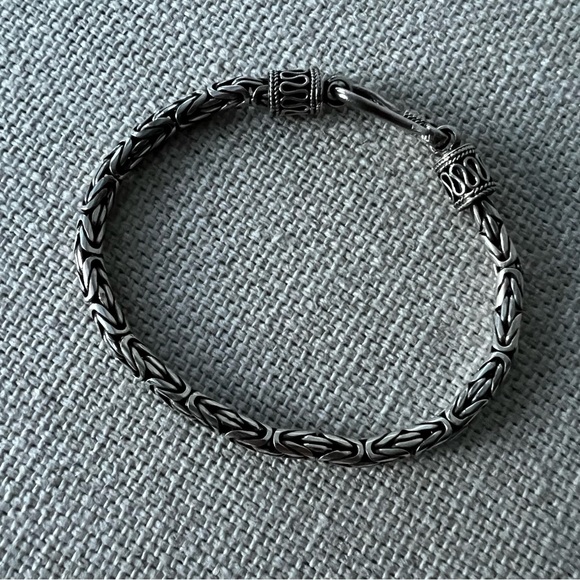 Sterling Silver Byzantine Braided Rope Bracelet - Picture 6 of 10